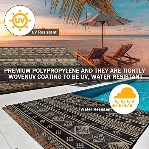 HiiARug Reversible Outdoor Patio Rug 5x8, Plastic Straw Rug RV Cam...