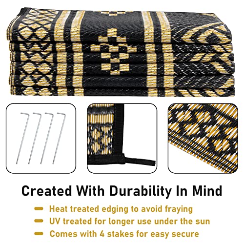 HiiARug Reversible Outdoor Patio Rug 5x8, Plastic Straw Rug RV Cam...