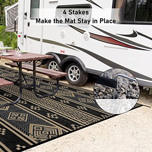 HiiARug Reversible Outdoor Patio Rug 5x8, Plastic Straw Rug RV Cam...