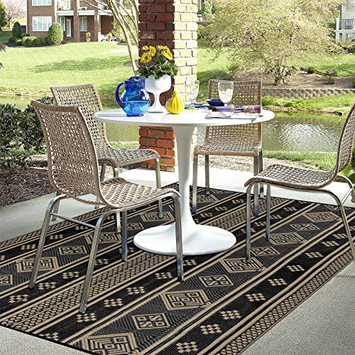 HiiARug Reversible Outdoor Patio Rug 5x8, Plastic Straw Rug RV Cam...