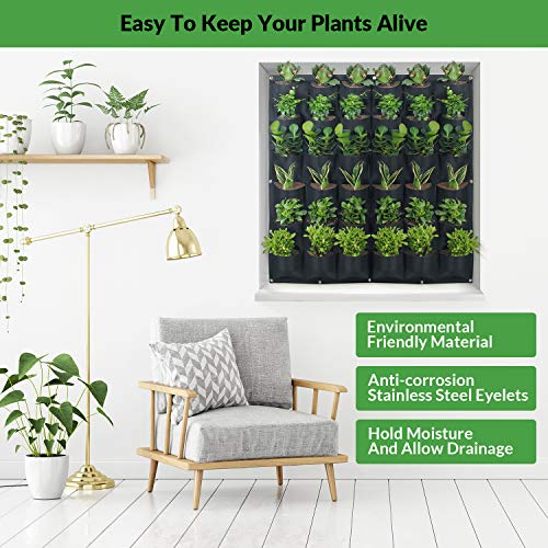 HilarityMax 36 Pocket Vertical Planter with Gloves and Guide for I...