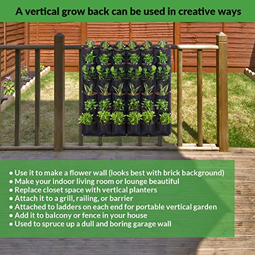 HilarityMax 36 Pocket Vertical Planter with Gloves and Guide for I...