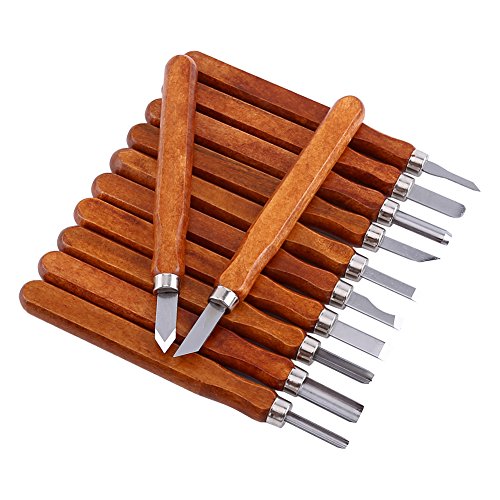 12pcs Wood Carving Bits Woodcut Cutter Knife Set Hand Wood Carving...