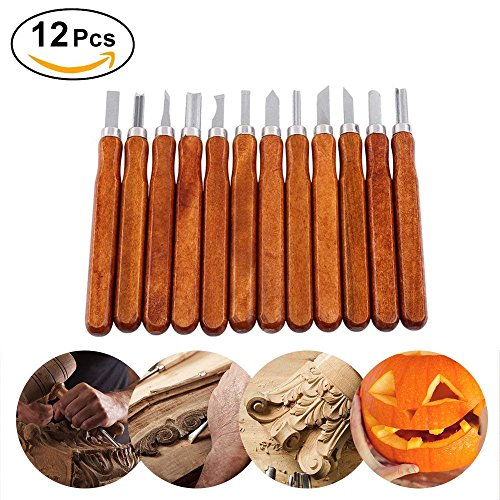 12pcs Wood Carving Bits Woodcut Cutter Knife Set Hand Wood Carving...