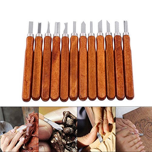 12pcs Wood Carving Bits Woodcut Cutter Knife Set Hand Wood Carving...