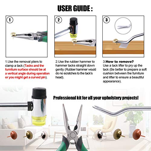 Hilitchi Tack Hammer Soft Mallet Upholstery Tools Staple Nails Dec...