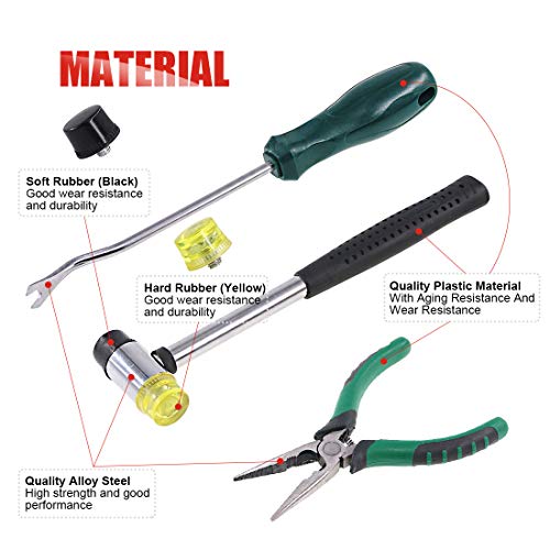 Hilitchi Tack Hammer Soft Mallet Upholstery Tools Staple Nails Dec...