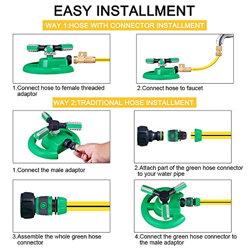 Hinastar Lawn Sprinkler,Automatic Garden Water Sprinkler,Upgrade 3...