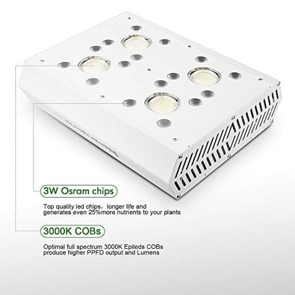 LED Grow Light 800W - Full Spectrum 3000K COB LED Grow Lights 3W O...