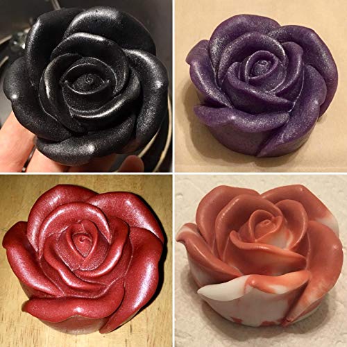 2Pcs/Set 3D Rose Flower Candle Molds, Rose Shaped Craft Art Silico...