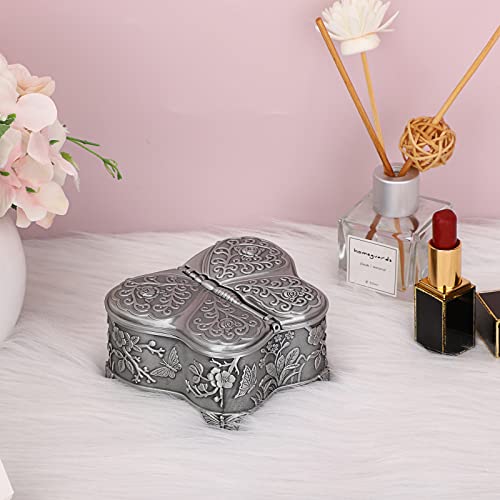 Hipiwe Vintage Metal Jewelry Box Butterfly Shape Trinket Box Decor...