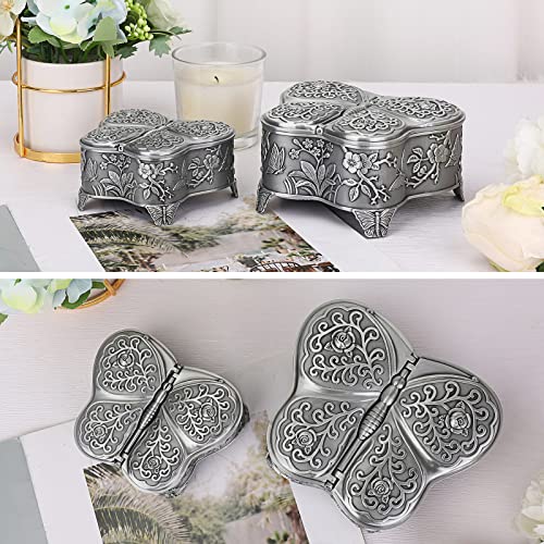 Hipiwe Vintage Metal Jewelry Box Butterfly Shape Trinket Box Decor...