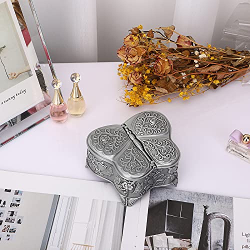 Hipiwe Vintage Metal Jewelry Box Butterfly Shape Trinket Box Decor...