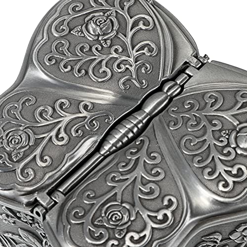 Hipiwe Vintage Metal Jewelry Box Butterfly Shape Trinket Box Decor...