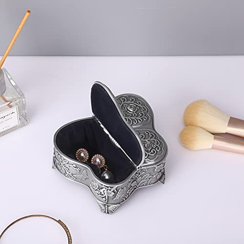 Hipiwe Vintage Metal Jewelry Box Butterfly Shape Trinket Box Decor...