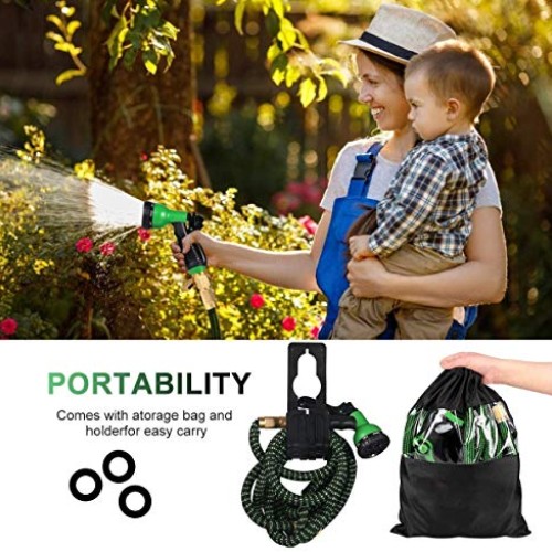 Garden Hose, Expanding Flexible Water Hose with 8 Function Nozzle,...