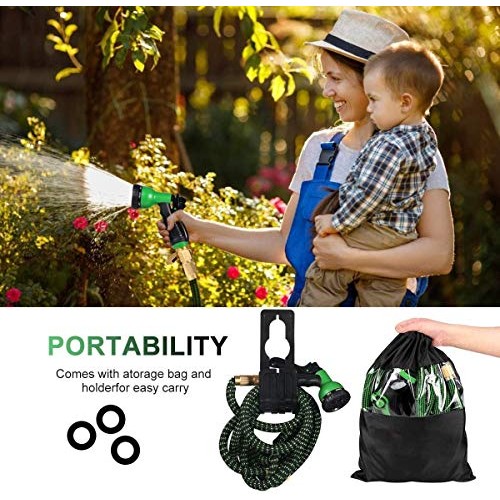 Garden Hose, Expanding Flexible Water Hose with 8 Function Nozzle,...