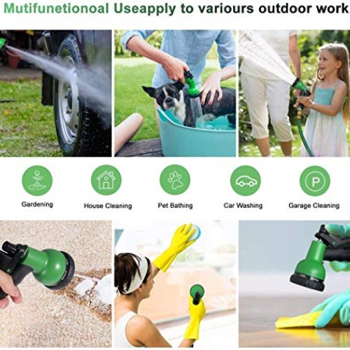 Garden Hose, Expanding Flexible Water Hose with 8 Function Nozzle,...