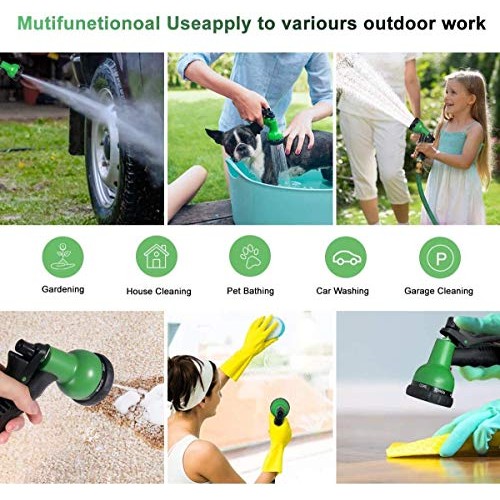 Garden Hose, Expanding Flexible Water Hose with 8 Function Nozzle,...