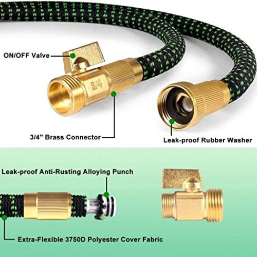 Garden Hose, Expanding Flexible Water Hose with 8 Function Nozzle,...
