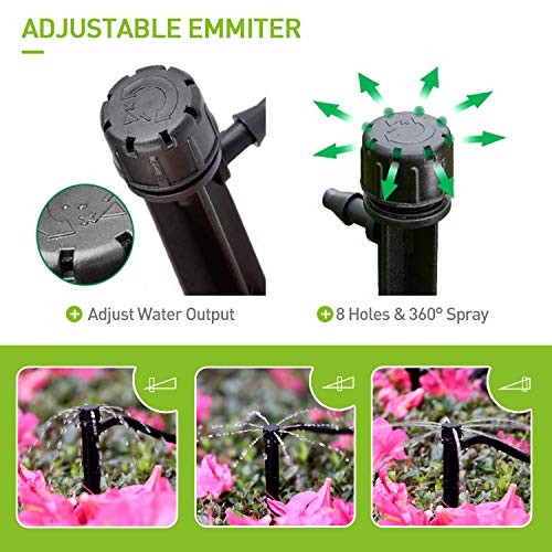 HIRALIY 100ft Drip Irrigation Kit Plant Watering System 8x5mm Blan...