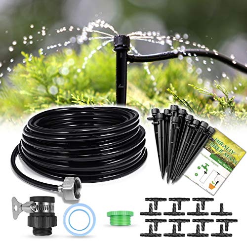 HIRALIY 50ft /15M Drip Irrigation Kits 1/4 Blank Distribution Tub...