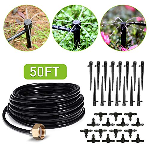 HIRALIY 50ft Drip Irrigation Kit Plant Watering System 8x5mm Blank...