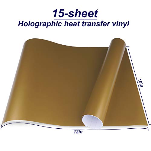 HIRALIY Permanent Vinyl Bundle, 21 Pack 10 x12 in Matte Gold and S...