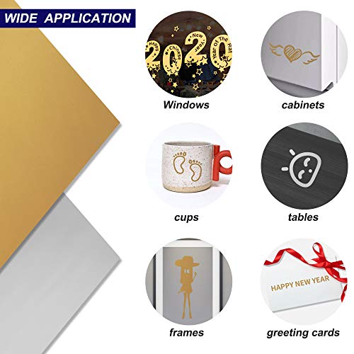 HIRALIY Permanent Vinyl Bundle, 21 Pack 10 x12 in Matte Gold and S...