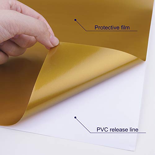 HIRALIY Permanent Vinyl Bundle, 21 Pack 10 x12 in Matte Gold and S...