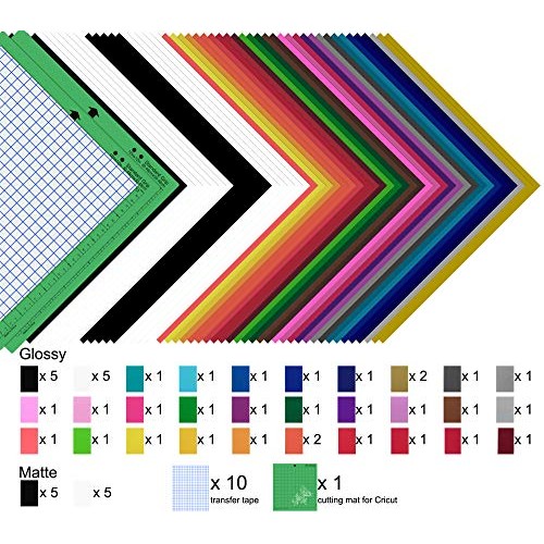 Permanent Vinyl Bundle, HIRALIY 63 Pack 12x10 Adhesive Vinyl She...