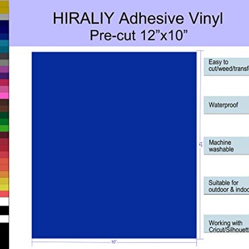 Permanent Vinyl Bundle, HIRALIY 63 Pack 12x10 Adhesive Vinyl She...