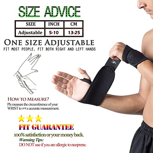HiRui 2 Pack Wrist Compression Strap and Wrist Brace Sport Wrist S...