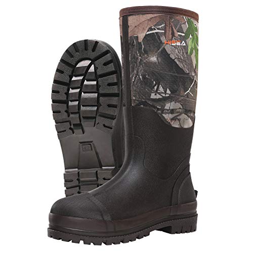 Hisea Mens Work Boots Neoprene Rubber Rain Boots Muck Mud Boots I...