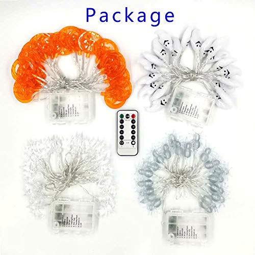 Set of 4 Halloween Decorations Lights Halloween Lights String Batt...
