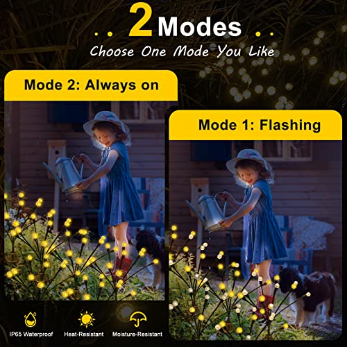 historyoo Solar Garden Lights-Upgraded Solar Outdoor Firefly Light...