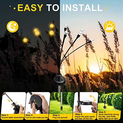 historyoo Solar Garden Lights-Upgraded Solar Outdoor Firefly Light...