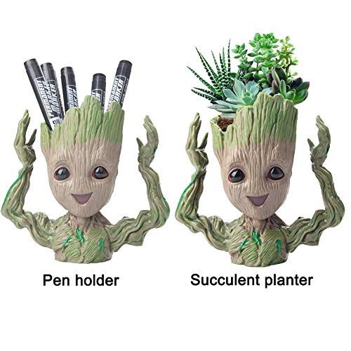 HitHopKing Flowerpot Treeman Baby Groot Succulent Planter Cute Gre...