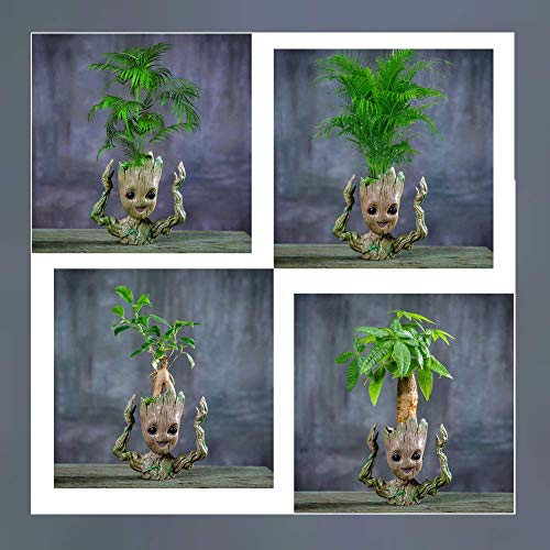 HitHopKing Flowerpot Treeman Baby Groot Succulent Planter Cute Gre...