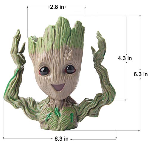 HitHopKing Flowerpot Treeman Baby Groot Succulent Planter Cute Gre...