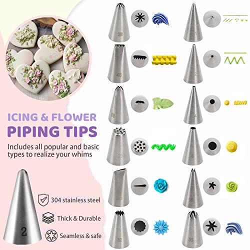 Cookie Decorating Supplies Kit 118pcs with Storage Case, Royal Sug...