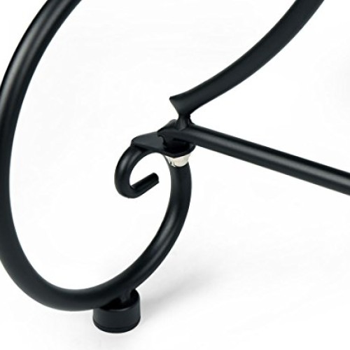 HLC Classic Plant Stand Shelf Holds 3-Flower Pot Black