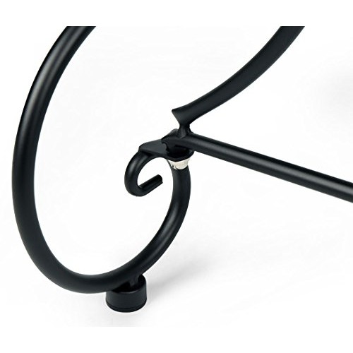HLC Classic Plant Stand Shelf Holds 3-Flower Pot Black
