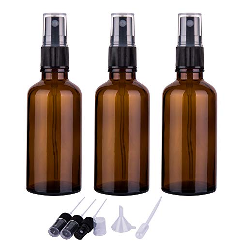 hmaimas 2oz Amber Glass Spray Bottles for Essential Oils, Small Em...