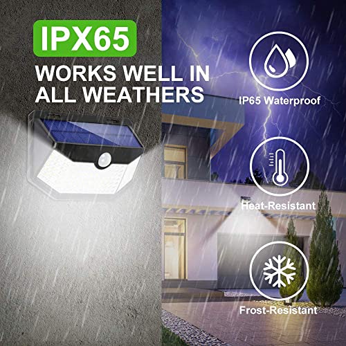 HMCITY Solar Lights Outdoor 120 LED with Lights Reflector and 3 Li...