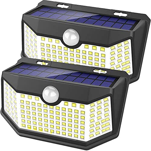 HMCITY Solar Lights Outdoor 120 LED with Lights Reflector and 3 Li...