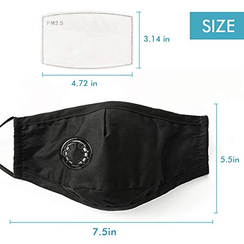 HMIAO 3 Pack PM2.5 Dust Mask, Reusable Breathing Valve Mouth Masks...