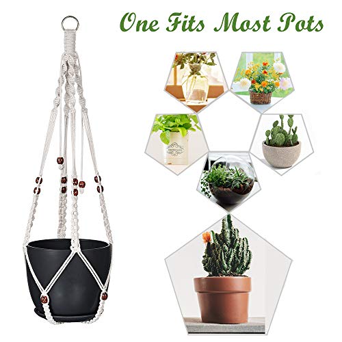 Macrame Plant Hangers, Hanging Planters Set of 5 with 5 Hooks, Han...