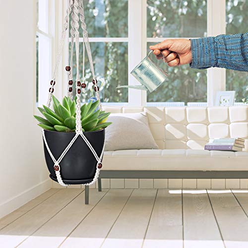 Macrame Plant Hangers, Hanging Planters Set of 5 with 5 Hooks, Han...