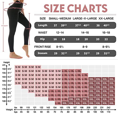 3 Pack Leggings for Women Butt Lift High Waisted Tummy Control No ...